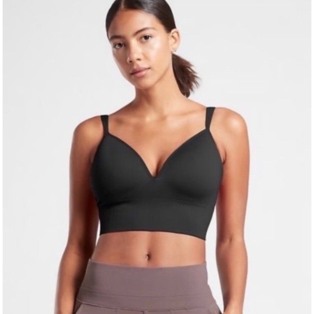 Athleta Embrace Black Sport Bra Molded Cup D-DD Size Small Adjustable NWT